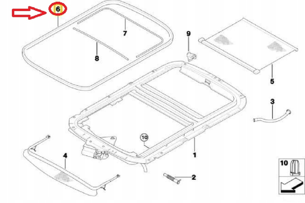 фото №7, Mini r56 панорама roof уплотнитель резиновый прокладка nowa оригинальная 54109