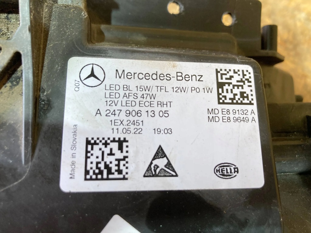 фото №10, Mercedes b-klasa w247 лампа левая перед a2479061305 eu