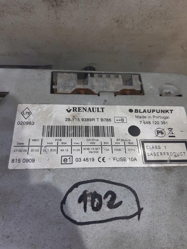 фото №3, Радиопроигрыватель renault megane iii 281159389r