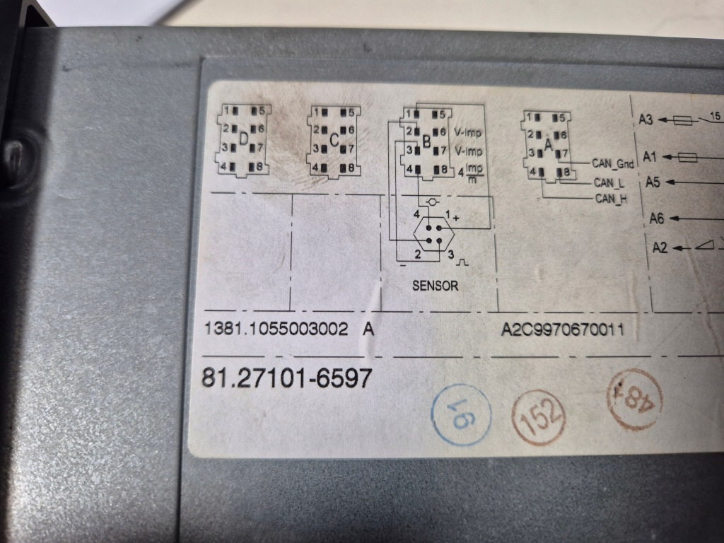 Тахограф man tgx tgs tgl tgm euro 6 81271016597 2017 rok r2.2a Оригінал