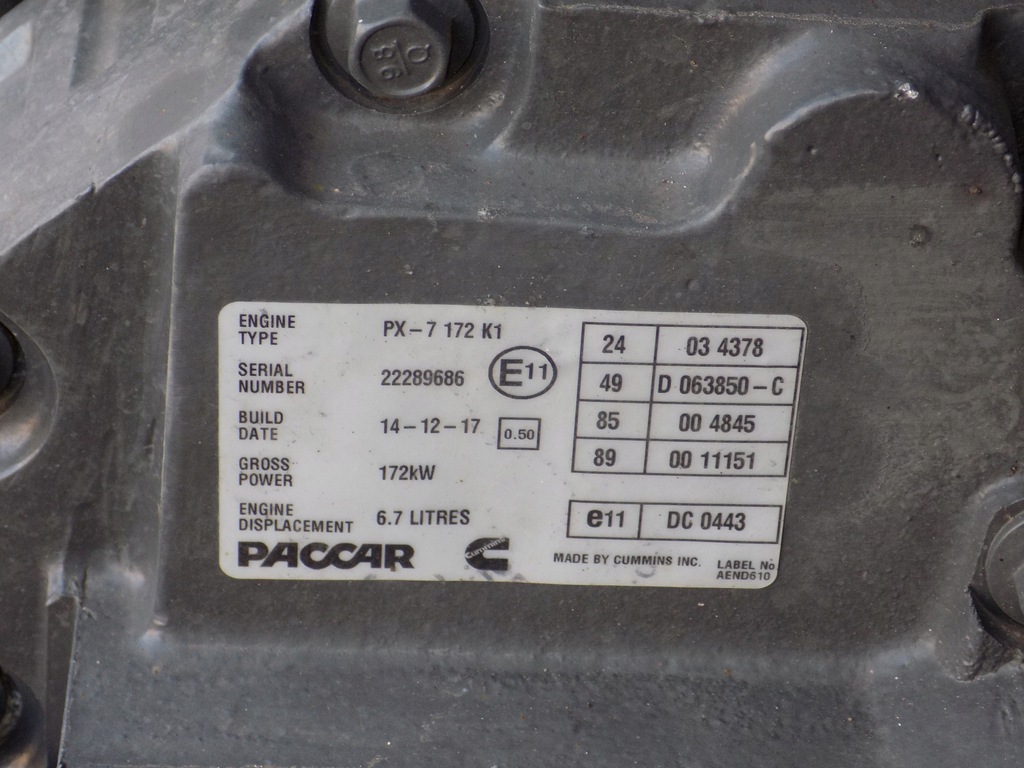 фото №7, Двигун daf euro 6 6.7 px7172k1 paccar 2017r