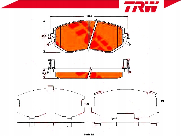 фото №3, Тормозные колодки тормозные subaru xv 2.0 i awd