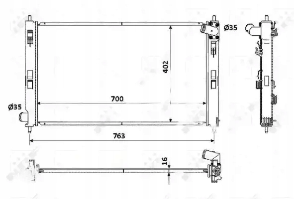 Купить Радиатор воды 53906 nrf citroen mitsubishi asx
