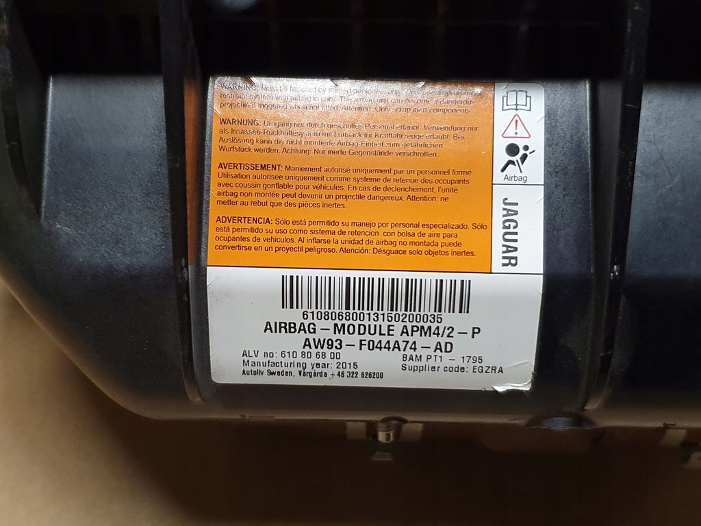 фото №9, Подушка безопасности подушка пассажира jaguar оригинальный номер aw93-f044a74-ad
