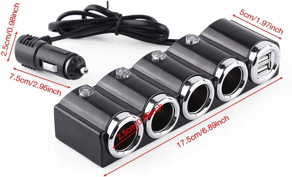 фото №6, Прикурювач автомобільна, dc 12 v/24 v usb 4-dro?ny розподільник роз'єм