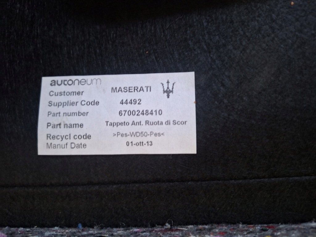 фото №6, Maserati ghibli пол обшивка багажника 6700248410