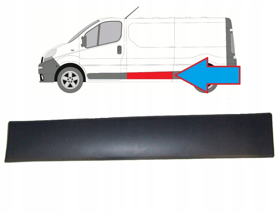 фото №1, Молдинг левая na bok renault trafic opel vivaro nissan primastar 2001 -