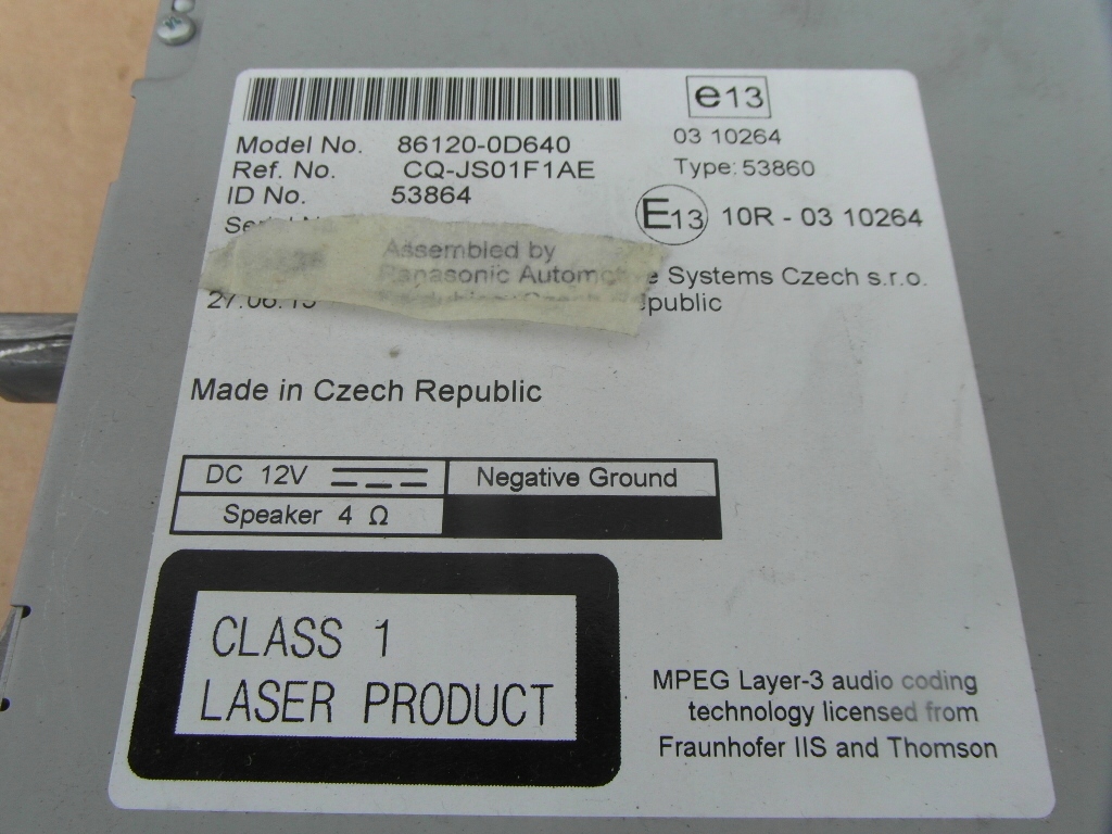 фото №3, Радио cd toyota yaris iii 2013r оригинал