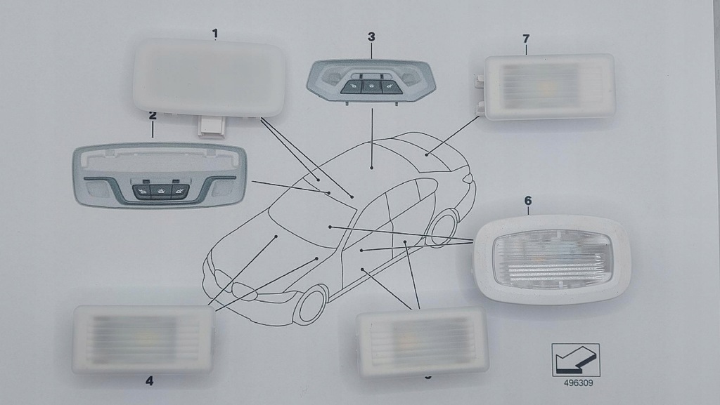 фото №1, Лампа фонари led bmw оригинал салона стоп кабина