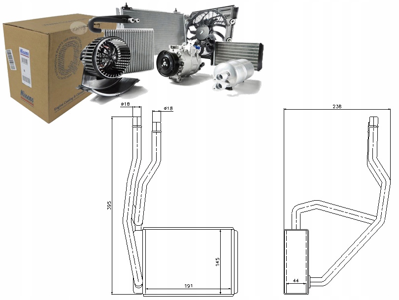 фото №1, Отопитель 145x191x44 ford fiesta v fusion mazd