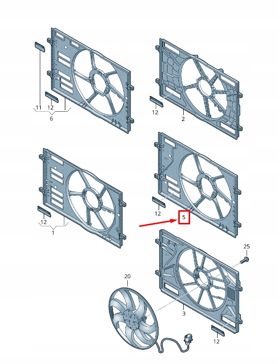фото №1, Vw golf vii 5g mk7 радиатор fan кожух 5q0121205al
