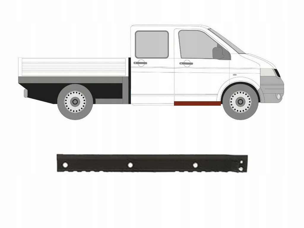 фото №1, Vw transporter t5 2003-2009 порог правая