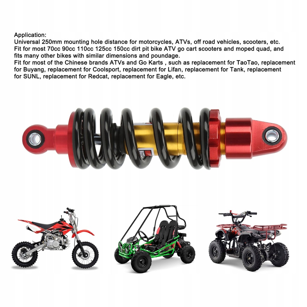 фото №11, 70/90/110/125/150cc atv амортизатор задняя