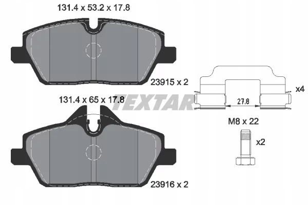 Textar гальмівні колодки ham. перед bmw e81 e82 e87 e88 mini r50 r53 2004- Ціна
