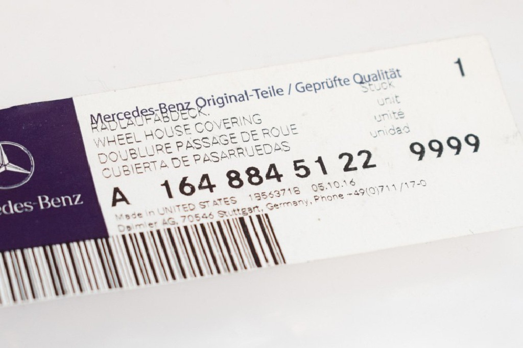 фото №6, Mercedes benz m w164 задний левый бампер накладка na подкрылок a1648845122