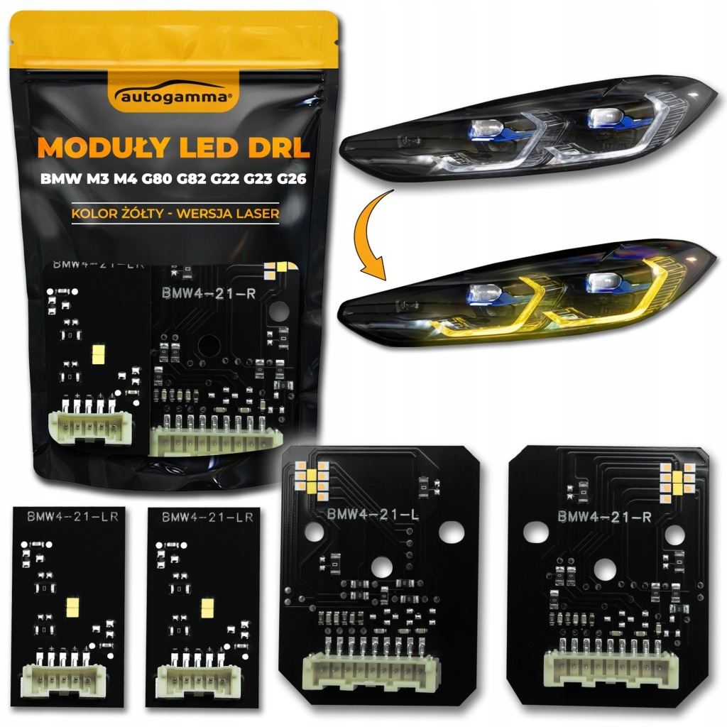 фото №1, Модуль csl yellow led drl bmw m3 m4 g80 g82 g22 g23 g26 laser колір жовтий