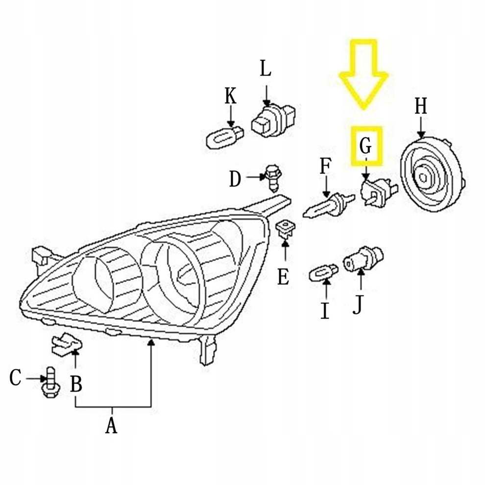 фото №2, Кронштейн лампочка halogenowej h1 cr-v acura rltsx sd4