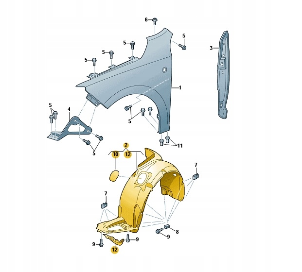 фото №1, Подкрылок перед skoda rapid oe: 5ja809958b