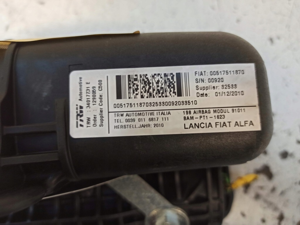 фото №13, Lancia delta 3 iii org подушка пассажира подушка безопасности 34017735c