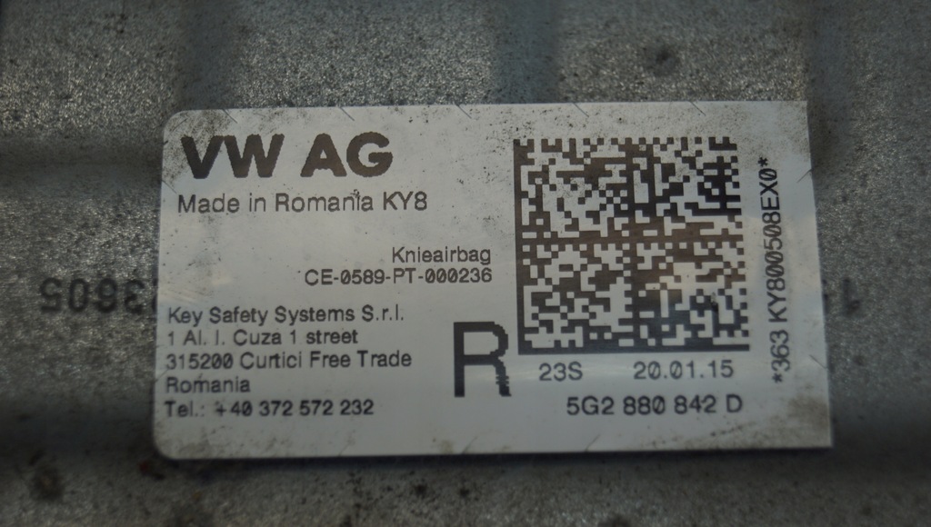 фото №7, Подушка подушка безпеки колінна skoda octavia iii 5g2880842a