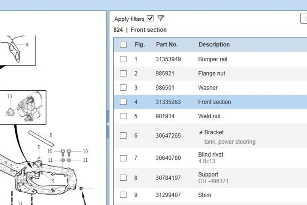 фото №9, Верхній частина поперечина передній volvo s40 ii ms 31335263 2.0l дизель 100kw