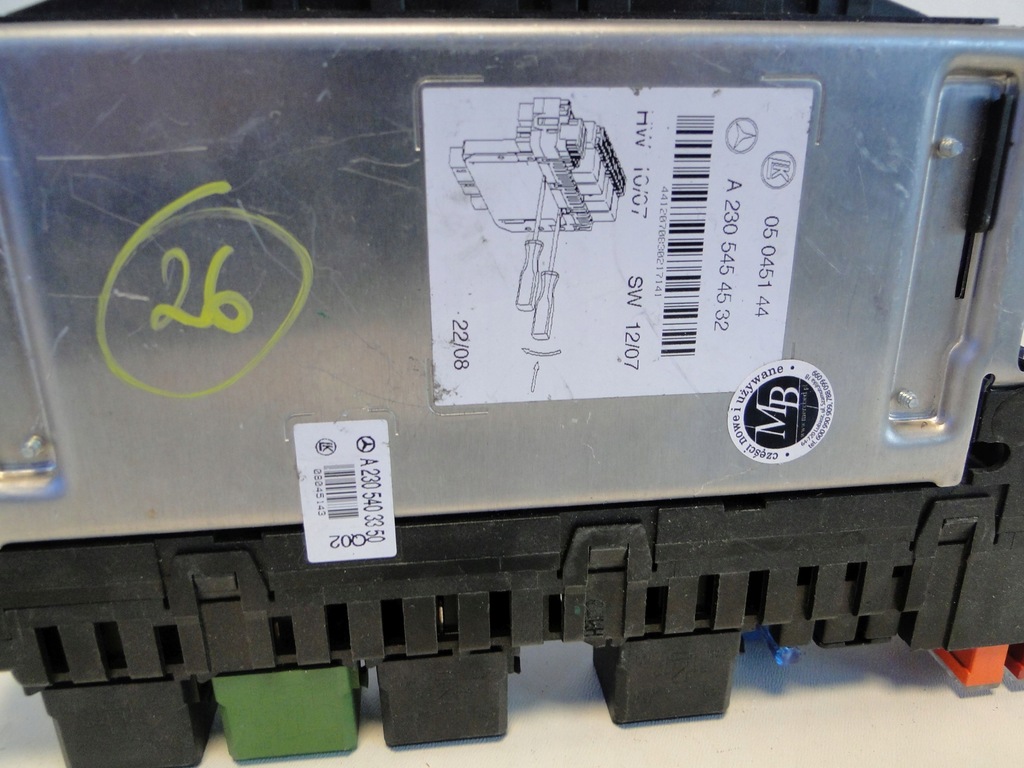 фото №9, Mercedes коробка запобіжників запобіжники модуль sam sl r230 230