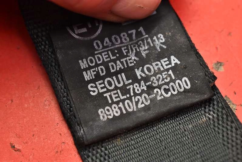 фото №9, Pas безопасности правый задняя 89810/20 hyundai coupe 2 ii 01-05