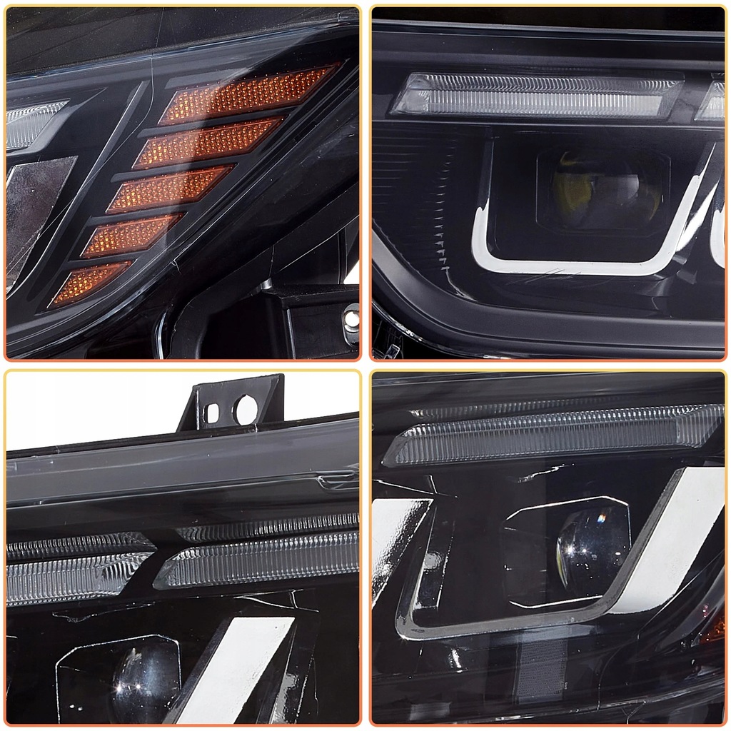 фото №12, Фари лампи l+r led тюнінг new 2023 2024 look ford mustang vi 6 15-18