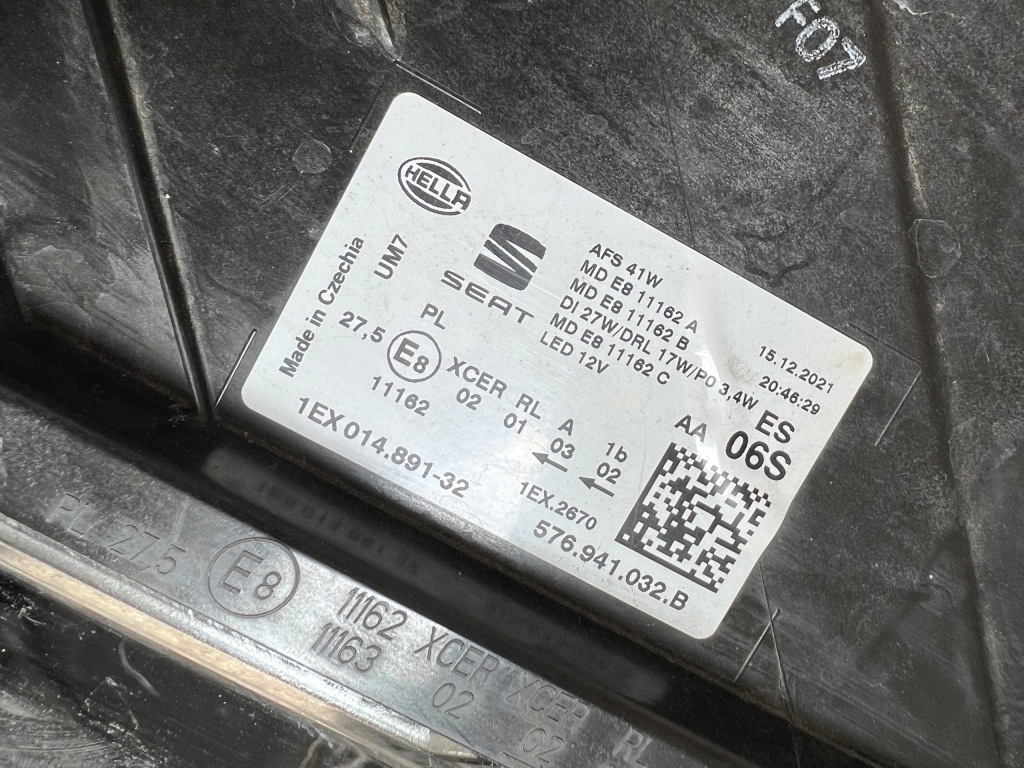 фото №5, Seat ateca lift права лампа передня