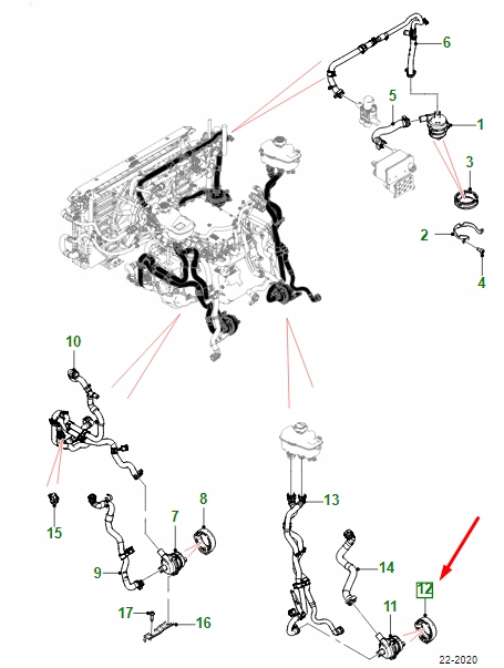 фото №1, Jaguar i-pace x590 rear правый охлаждающая жидкость насос изолятор j9d1108 original
