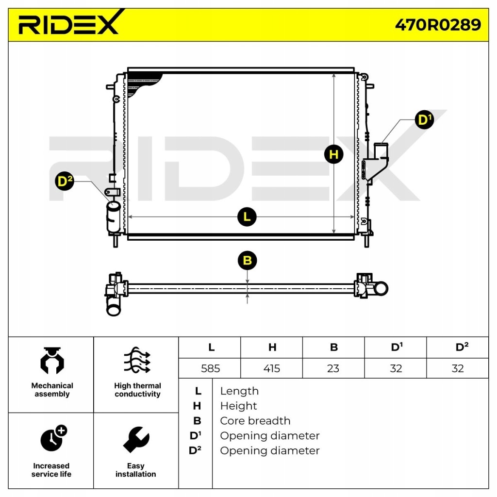 фото №7, Радіатор wody ridex 470r0289 do renault duster hs logan i kombi ks