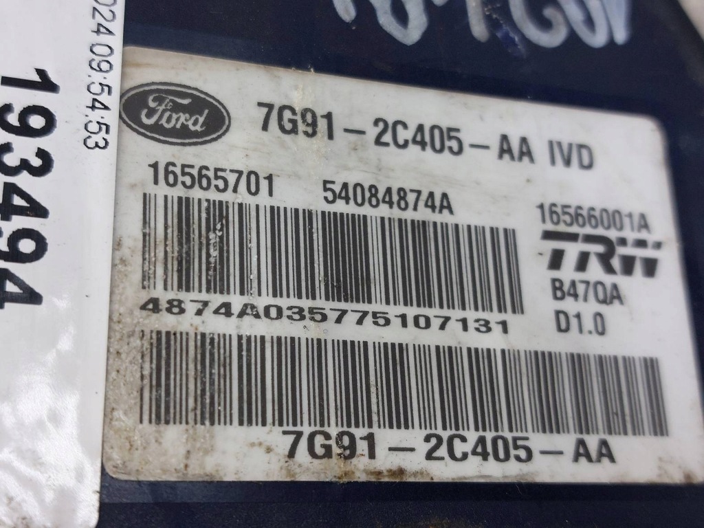 фото №12, Набор стартовый иммобилайзер блок управления ford mondeo mk4 2.0 tdci 7g91-12a650-de