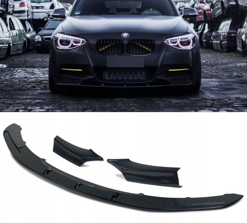 фото №16, Спліттер накладка бампера bmw f20 f21 2010-2015 чорний блиск m набір