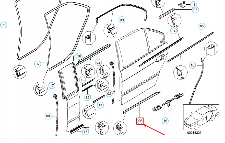 Купити Bmw 7 e38 прокладка задніх правих двері 51228150100 8150100