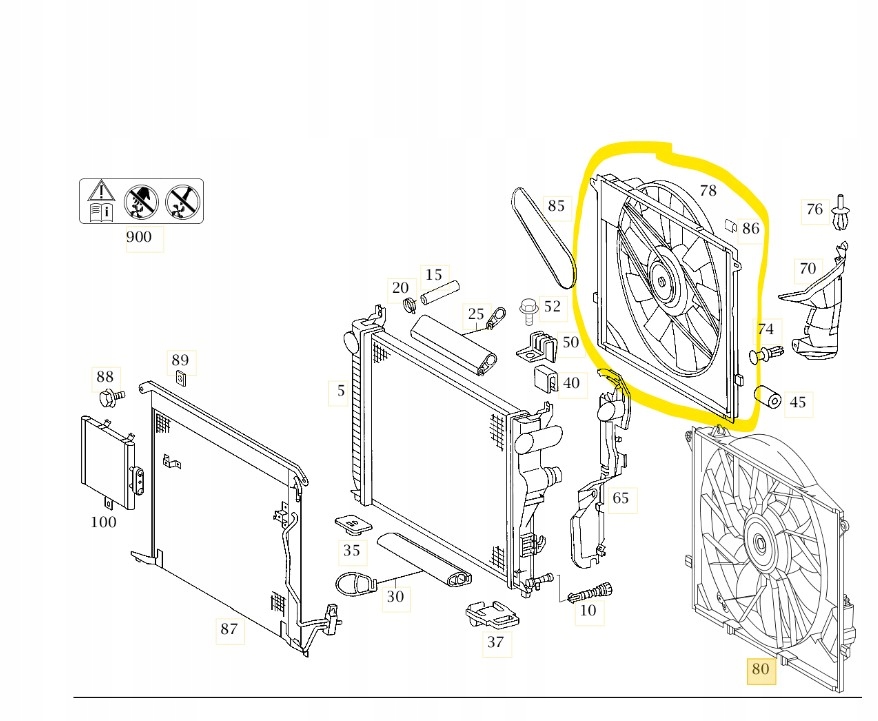 фото №4, Mercedes c215 вентилятор радіатора з модуль /4pin