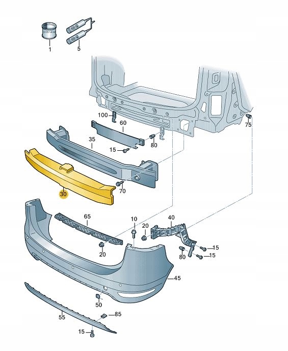 фото №15, Vw sharan alhambra спойлер бампера задня 7n0807251a