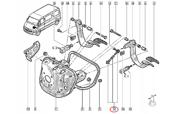 фото №3, Пружина педалі зчеплення do renault master ii kpl