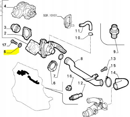 фото №6, Підкладка болти, насос wody fiat punto оригінальний номер 11193974