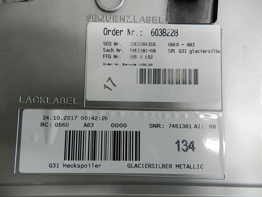 фото №6, Bmw 5 g31 спойлер спойлер крышки 7390379 a83