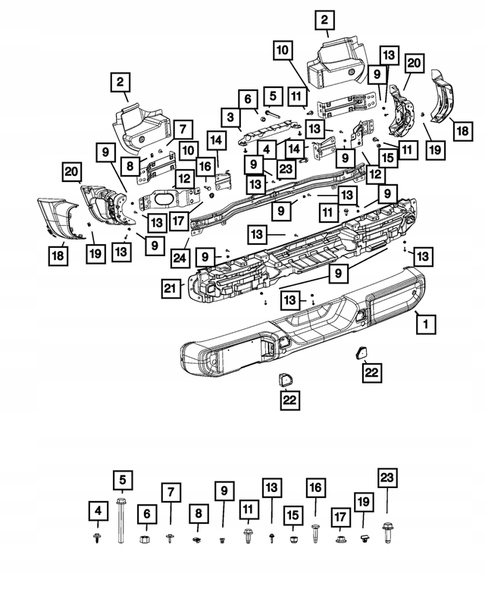 фото №6, Підсилювач абсорбер бампера usa задня wrangler jl