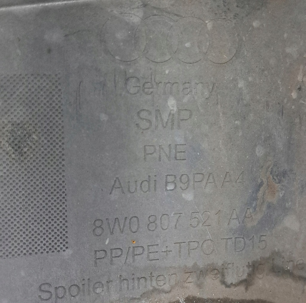 фото №9, Накладка дифузор бампера задня audi a4 b9 8w