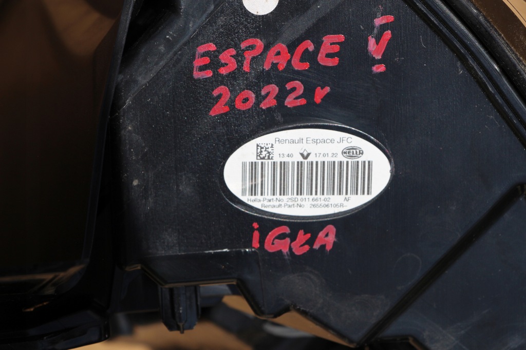 фото №5, Oryg идеальное состояние renault espace v лампа led задняя задняя правая передний. 2022r eu