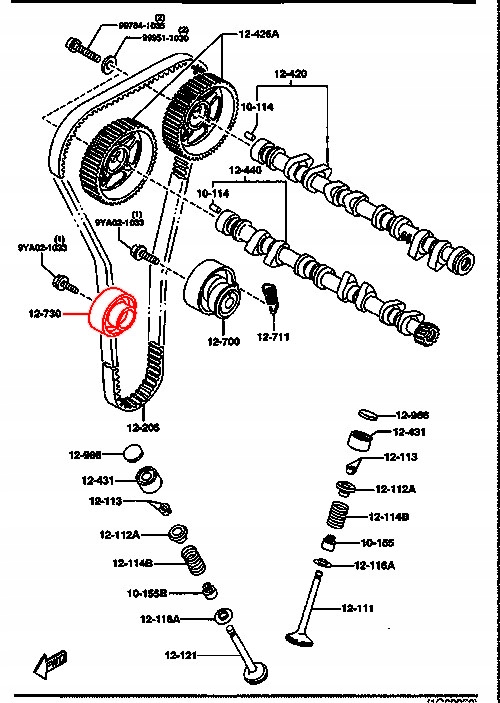 фото №4, Mazda 323 626 mpv ii mx-6 premacy ролик розподільного валу