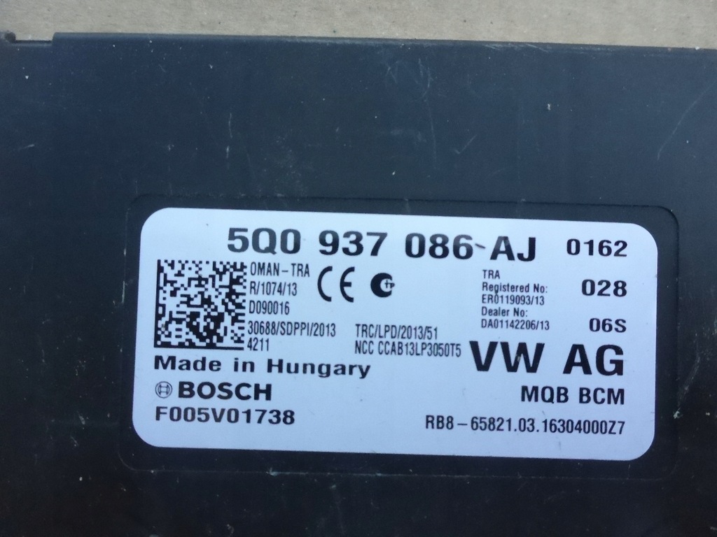 фото №5, Audi vw seat skoda модуль блок керування модуль комфорту 5q0937086aj оригінал