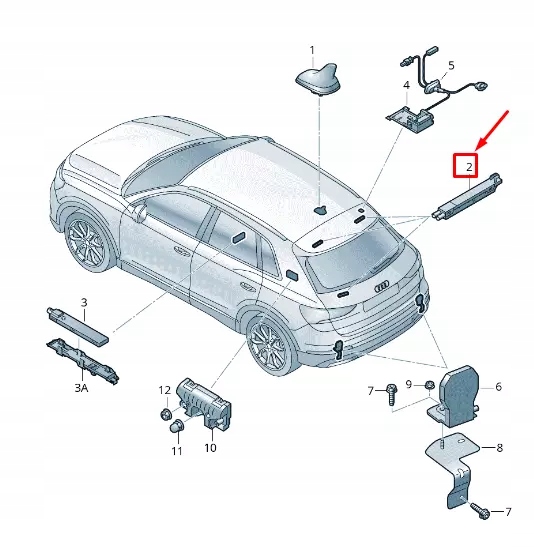 фото №1, Audi q3 f3 left lower антенна усилитель 83a035225g
