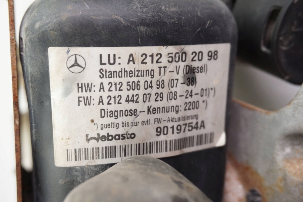 фото №9, Обогреватель стояночный webasto mercedes w212 a2125002098 a2125060498 901975a
