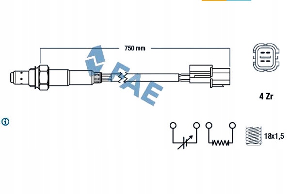 фото №1, Fae датчик лямбда-зонд mitsubishi carisma 1.6 da1a da