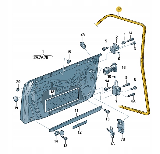 фото №1, Прокладка дверь внутренний правая левая audi a6 c6 rs6 оригинал od aso