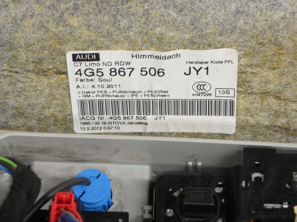 фото №11, Kpl czarna стеля audi a6 c7 4g5 sedan s-line 4g5867506