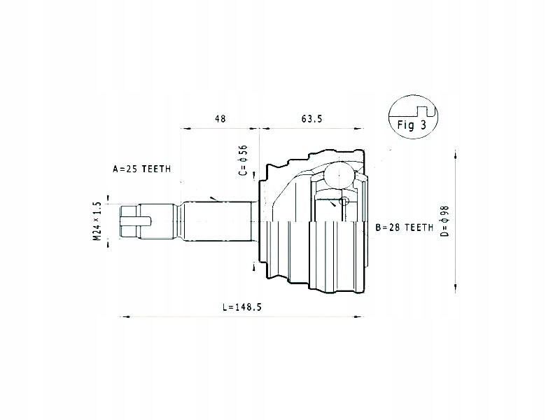 Купить Шарнир приводной fiat marea 2,4td statim